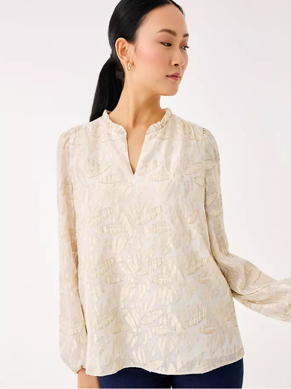 Lilly Pulitzer Giana Long Sleeve Silk Top Size Large NWT